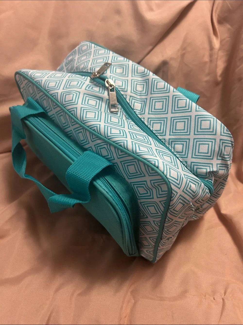 Diamond Press (DP) Marquise Storage Bag Turquoise Geometric Travel for Crafts